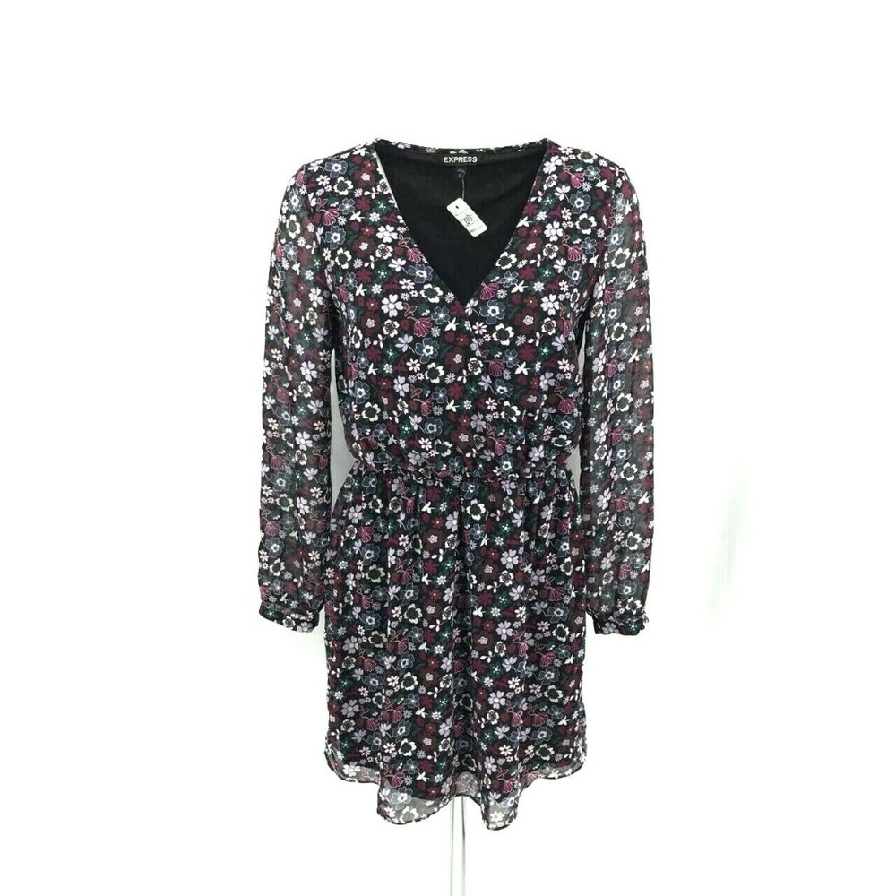 Express Long Sleeve Floral Print Dress Sz Small